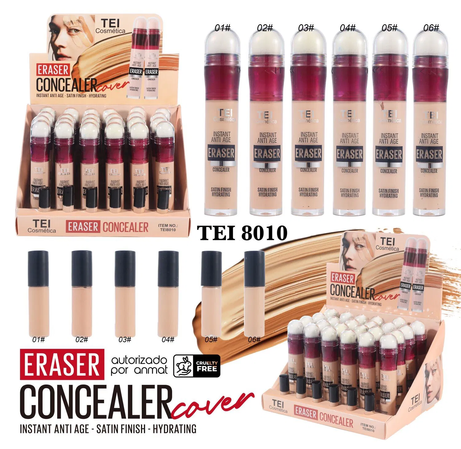 Corrector Eraser concealer cover Tei 8010 POR MAYOR