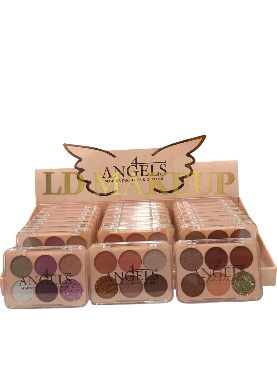 Paleta de sombras y glitter 4 Angels POR MAYOR ar1022