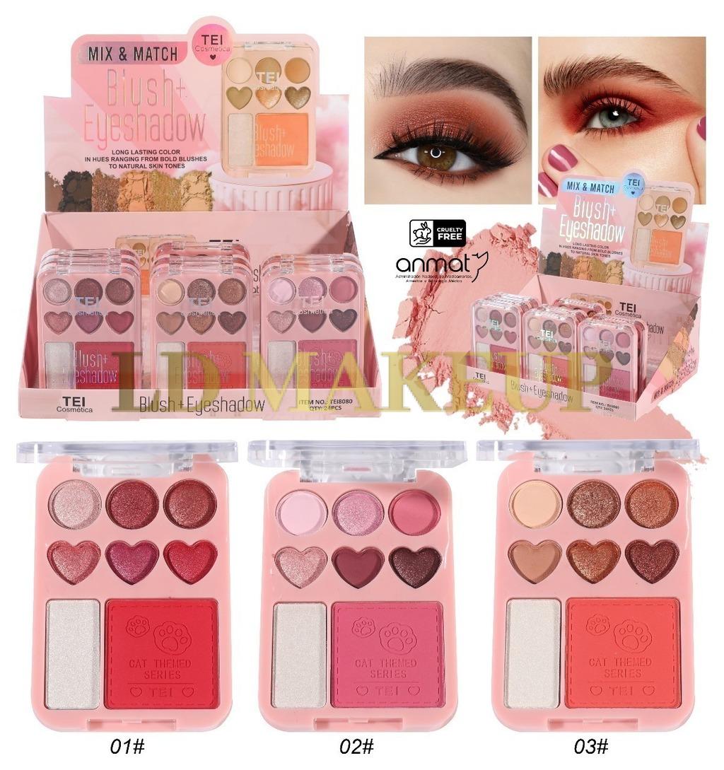 Paleta de sombra y rubor Mix and match Tei POR MAYOR 8080