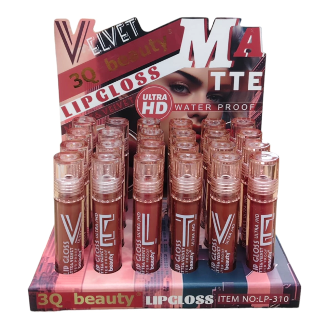 Labial liquido velvet Matte lip gloss 3Q beauty POR MAYOR zma-lp-310