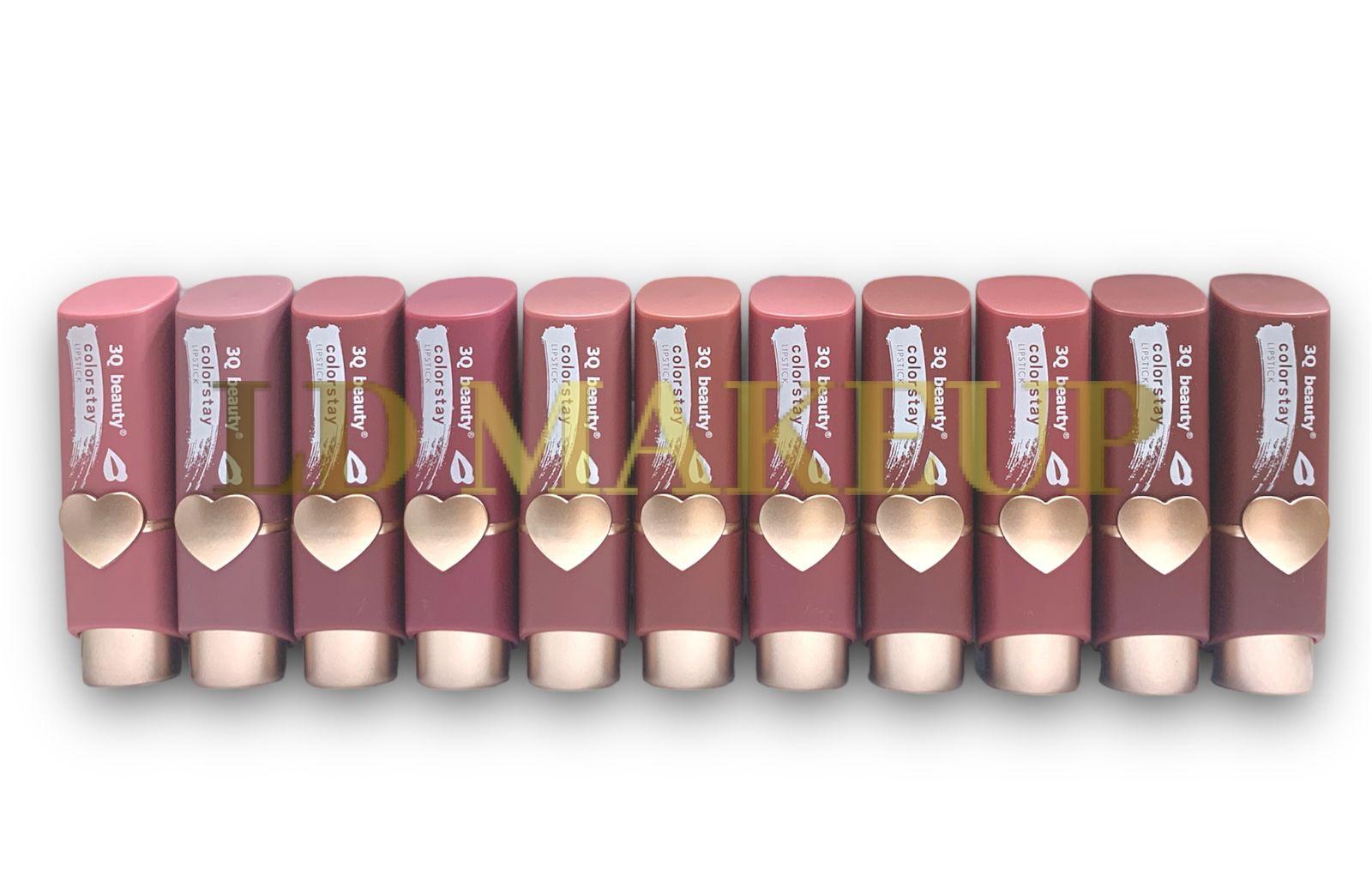 Labiales en barra mate corazon 3Q Beauty POR MAYOR